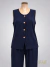 Chaleco en Tela Crep azul ART9260