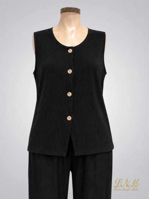 Chaleco en Tela Crep negro ART9262