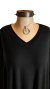 Remerón escote V modal crep manga larga negro ART9172 en internet