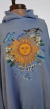 Maxi buzo tipo manta polar celeste escudo pájaros ART8992 - Laura Natale Moda