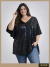Blusa brillo escote en V negra ART5909