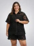 Camisa encaje negro ART9266 - comprar online
