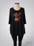 Remerón Negro modal crep manga corta salchicha corazón ART9294