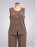 Chaleco en Tela Crep marrón ART9261