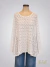 Sweater tipo crochet hilos de lurex blanco ART9290