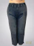 Jeans Con elástico en la Cintura azul gastado ART9191