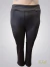 Calza lycra frisada con piel Semi recta negra ART9148