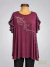 Remera Manga con Volados Detalles en Lurex - Color Uva ART9409
