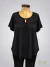 Remera modal y encaje evase negro ART9558