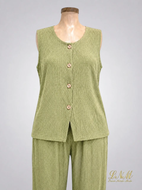 Chaleco en Tela Crep pistacho ART9265
