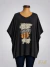 Remerón tipo poncho negro estampado Animal - escote V (Mold. Mediana) ART9380
