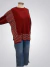 pullover poncho bordo con rayas costado ART9040 en internet
