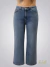 Jean Semi Recto Celeste con Detalles con Strass ART9309