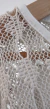Sweater tipo crochet hilos de lurex blanco ART9290 - comprar online