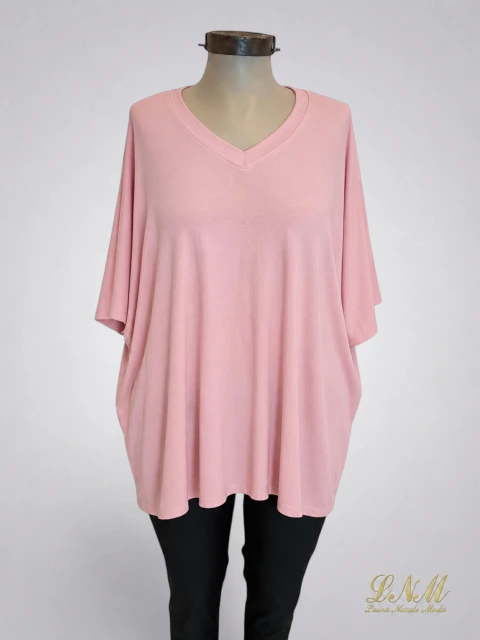 Remerón modal crep escote V - Rosa ART9364