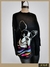 Pullover negro de tejido tipo Bremer con diseño de perro en la parte frontal.