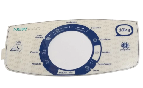 adesivo painel lavadora newmaq 10kg azul