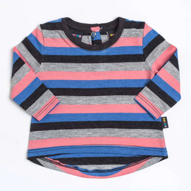 Remera Líneas Negro 0 a 24 meses