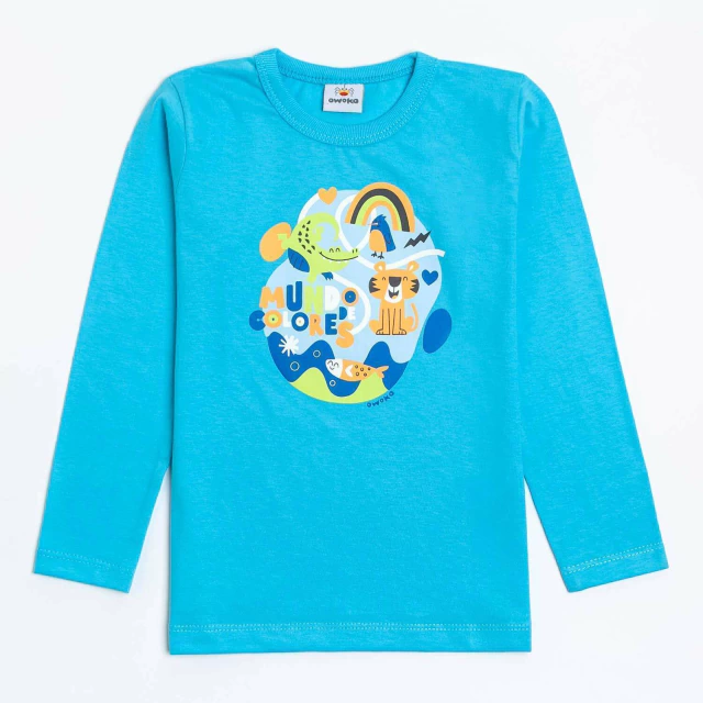 Remera Mundo Celeste 2 a 8 años
