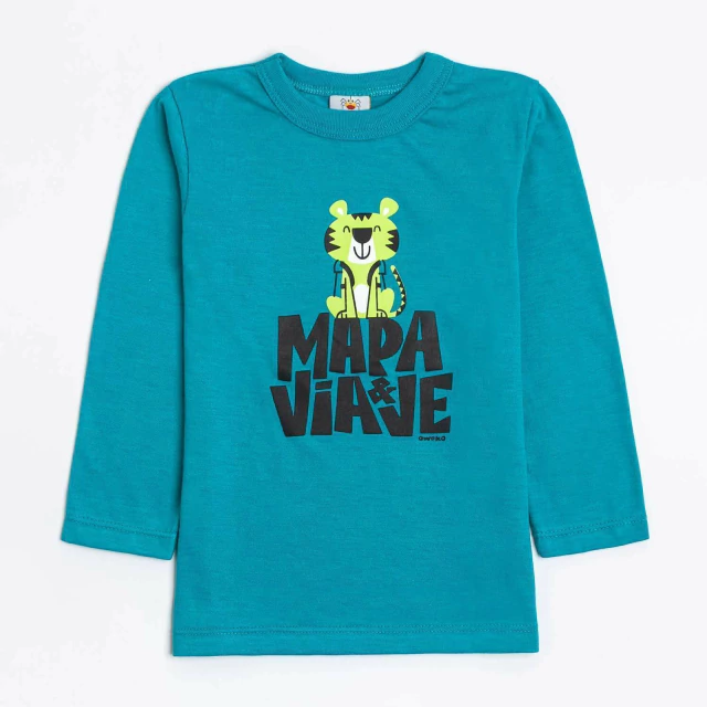 Remera Mapa y Viaje Turquesa 2 a 8 años