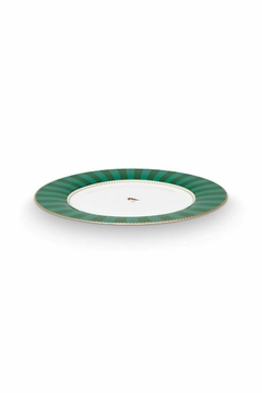 PLATO LOVE BIRDS STRIPES ESMERALDA-VERDE 17CM en internet