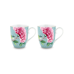 SET 2 MUGS GRANDES BLUSHING BIRDS AZUL - comprar online