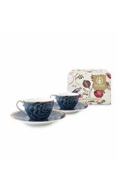 SET 2 TAZAS CON PLATO CAFE SPRING TO LIFE AZUL en internet