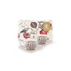 SET 2 TAZAS CON PLATO CAFE SPRING TO LIFE BLANCO - comprar online