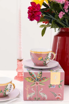 SET 2 TAZAS CON PLATO LA MAJORELLE ROSA en internet