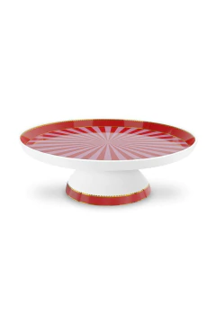 MINI TORTERA LOVE BIRDS STRIPES ROJO-ROSA 24CM - comprar online