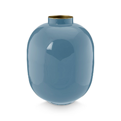 FLORERO METAL AZUL 32CM - comprar online