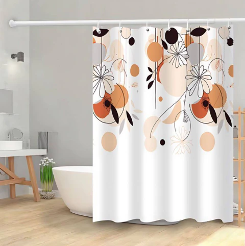 Cortina de Baño Teflon + Ganchos - tienda online