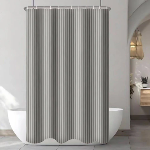 Cortina de Baño Teflon + Ganchos - Blanco Galil