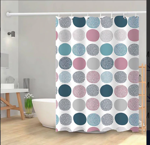 Imagen de Cortina de Baño Teflon + Ganchos