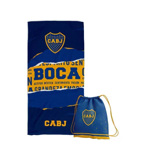 Toallon + Mochila Futbol BOCA JUNIORS - tienda online