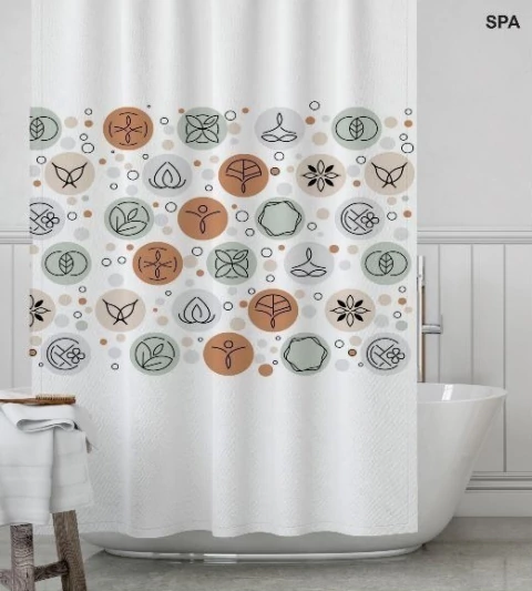 Cortina de Baño Teflon Estampada "Aldeana" - tienda online