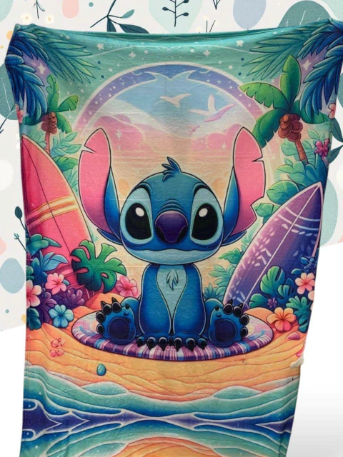 Frazada Flannel Infantil STITCH - Blanco Galil