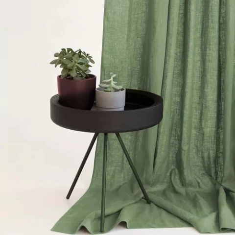 Imagen de Juego Cortina Tusor Liso 100% Algodón 210cm