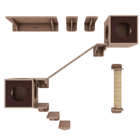 Conjunto Sphynx de playground para gatos com 10 itens - Linha Ecológica La RoOteria - La RoOteria Atelier