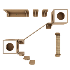 Conjunto Sphynx de playground para gatos com 10 itens - Linha Ecológica La RoOteria