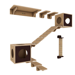 Conjunto Sphynx de playground para gatos com 10 itens - Linha Ecológica La RoOteria - comprar online
