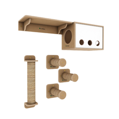 Conjunto Bengal de playground para gatos com 6 itens - Linha Ecológica La RoOteria - comprar online
