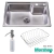 Bacha Pileta Cocina Acero Inox 56cms Dispenser + Canasto + Accesorios - BH1C