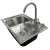 Bacha Cocina Pileta Acero Inox 56cm BH1C + Griferia GR1 - Morshop Equipamientos