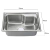 Bacha Pileta Cocina Acero Inox 56cms Dispenser + Canasto + Accesorios - BH1C - Morshop Equipamientos