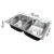 Bacha De Cocina Doble Pileta Acero Inoxidable 78cm - Grifería Acero Inox - BH20-GR2Z - Morshop Equipamientos