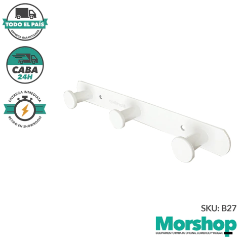 Perchero Meta Blanco x3 - B27