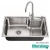 Bacha Cocina Pileta Acero Inox + Griferia Acero Inox - BH2C-GR1Z