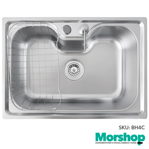 Bacha Cocina Pileta Acero Inox 60cms Dispenser + Canasto- BH4C