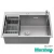 Bacha Cocina Pileta Acero Inox Premium 60cm con Dispenser y Canasto regulable - BH7